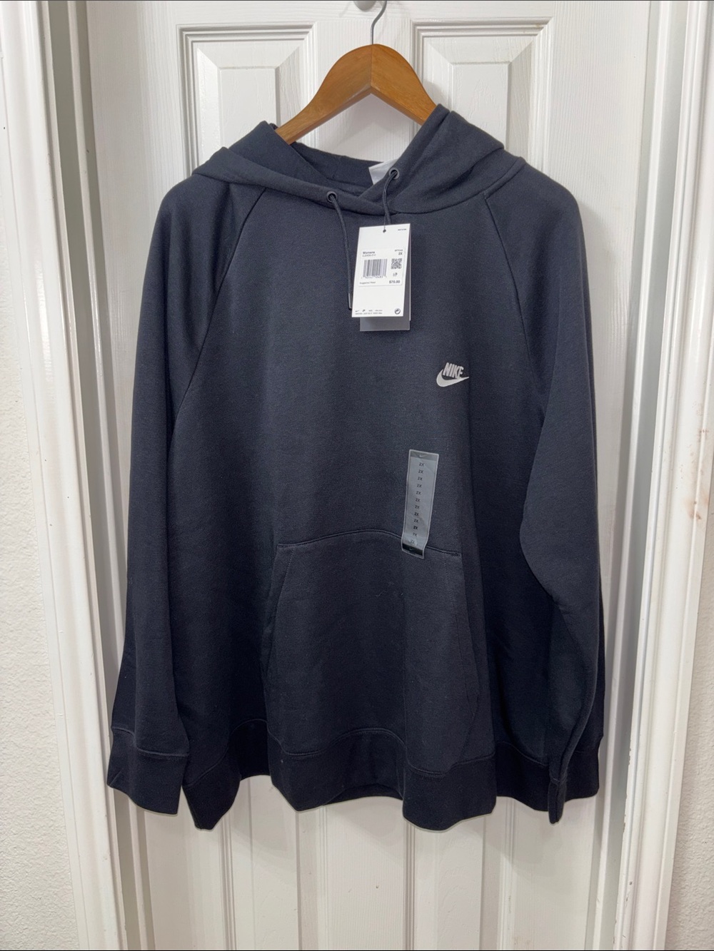 Nike Black Hoodie with White Swoosh Logo